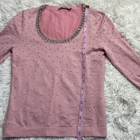 Boden Jeweled Neckline Pearl Studded Sweater - Picture 3 of 12